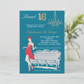 5x7エレガントパーティースイート16誕生日招待状 招待状 (スタンド正面)