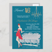 5x7エレガントパーティースイート16誕生日招待状 招待状 (正面/裏面)