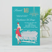 5x7エレガントパーティースイート16誕生日招待状 招待状 (スタンド正面)