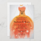 5x7オレンジ服の菓子16の誕生日の招待状 招待状 (正面/裏面)