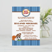 5x7オールスターブルービルティデイ招待状 招待状 (スタンド正面)