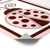 5x7カスタムベビーピンクレディモダンーバグ寝具名アート ポスター (角)