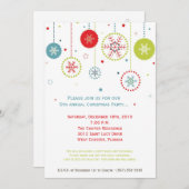 5x7カラフルな雪片のクリスマスの招待状 招待状 (正面/裏面)