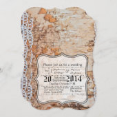 5x7カントリーのバーンウッドレーストリム結婚式招待状 招待状 (正面/裏面)