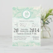 5x7カントリーミントレースプリント結婚式招待状 招待状 (スタンド正面)