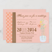 5x7カントリーメイソンジャールフラワーズ結婚式招待状 招待状 (正面/裏面)