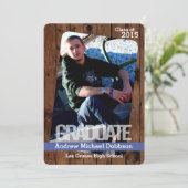 5x7カントリー・バ素朴ン・ウッド・シニアアナウンスメント 案内状 (スタンド正面)