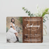 5x7カントリー・バ素朴ン・ウッド・シニアアナウンスメント 案内状 (スタンド正面)