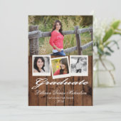 5x7カントリー・バ素朴ン・ウッド・シニアアナウンスメント 案内状 (スタンド正面)