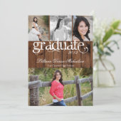 5x7カントリー・バ素朴ン・ウッド・シニアアナウンスメント 案内状 (スタンド正面)