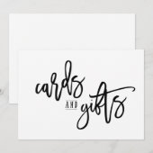 5X7カードとギフトのサインブラシスクリプト(黒) (正面/裏面)