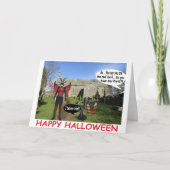 5X7カードハッピーハローウィン。ヤギ悪魔 サンキューカード (正面)