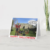 5X7カードハッピーハローウィン。悪魔ヤギ サンキューカード (正面)