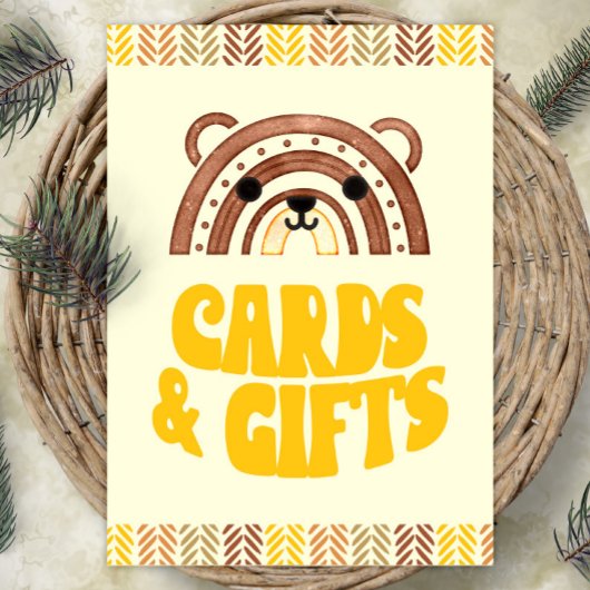5x7カード&ギフトボホウッドランドベア誕生日 ポスター