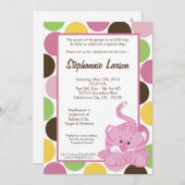 5x7ガールクイーンオブジャングルベイビーシャワー招待状 招待状 (正面/裏面)