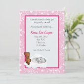 5x7ガールサークルPHOTO on Cloud Birth Announcement 招待状 (スタンド正面)