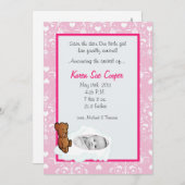 5x7ガールサークルPHOTO on Cloud Birth Announcement 招待状 (正面/裏面)