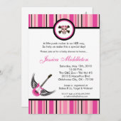 5x7ガールパンクガーリーロッカーベビーシャワー招待状 招待状 (正面/裏面)