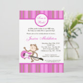 5x7ガールパンクロッカーモンキーベビーシャワー招待状 招待状 (スタンド正面)