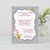 5x7キャンディーケンとホリークリスマス招待状 招待状 (スタンド正面)