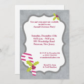 5x7キャンディーケンとホリークリスマス招待状 招待状 (正面/裏面)