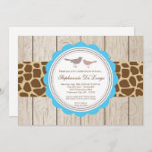 5x7キリンの鳥のカップルのブライダルシャワーの招待状 招待状 (正面/裏面)