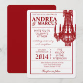 5x7クリスタルシャンデリアグリッツ結婚式招待状 招待状 (正面/裏面)