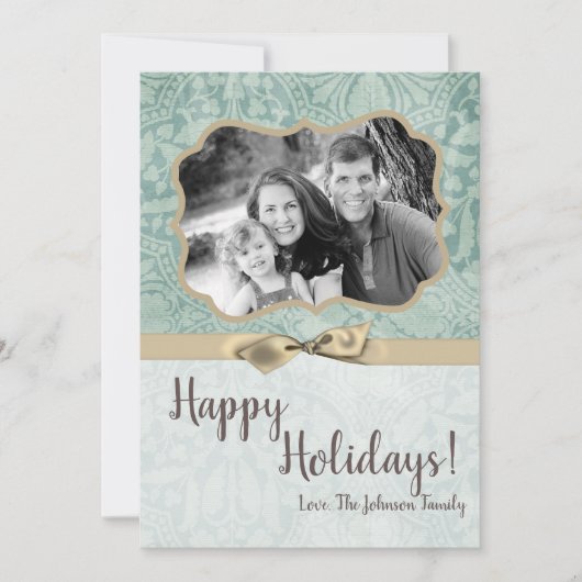 5x7クリスマスクリスマスウィンターブルーダマスクPHOTOカード シーズンカード (正面)