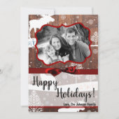 5x7クリスマスクリスマスウッドディアドードバックPHOTOカード シーズンカード (正面)