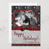 5x7クリスマスクリスマスダイヤモンドピンタックPHOTOカード シーズンカード (正面/裏面)