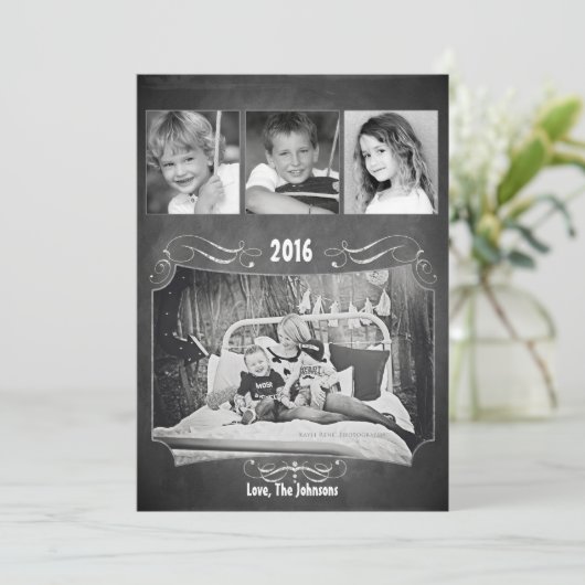 5x7クリスマスクリスマスチョークボード先生PHOTOカード シーズンカード (スタンド正面)