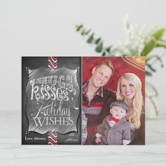 5x7クリスマスクリスマスチョークボード先生PHOTOカード シーズンカード (スタンド正面)