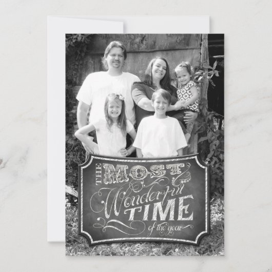 5x7クリスマスクリスマスチョークボード先生PHOTOカード シーズンカード (正面)