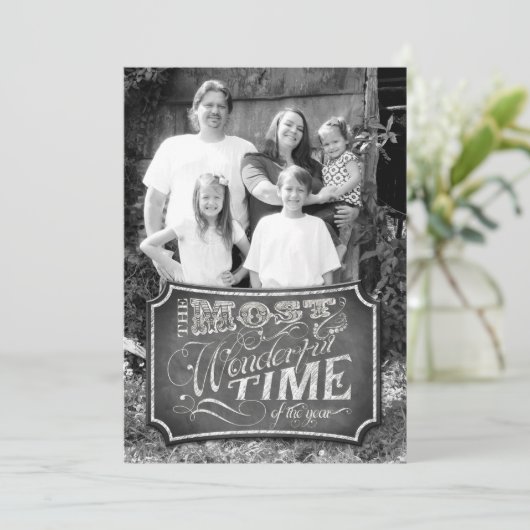 5x7クリスマスクリスマスチョークボード先生PHOTOカード シーズンカード (スタンド正面)