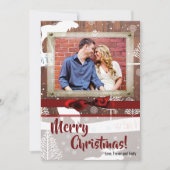 5x7クリスマスクリスマスディアーウッドバックdoeフォトカード シーズンカード (正面)