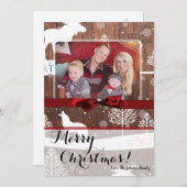 5x7クリスマスクリスマスディアーウッドバックdoeフォトカード シーズンカード (正面/裏面)