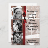 5x7クリスマスクリスマスディアーウッドバックdoeフォトカード シーズンカード (正面/裏面)