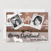 5x7クリスマスクリスマスディアーウッドバックdoeフォトカード シーズンカード (正面)