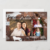 5x7クリスマスクリスマスディアーウッドバックdoeフォトカード シーズンカード (正面/裏面)