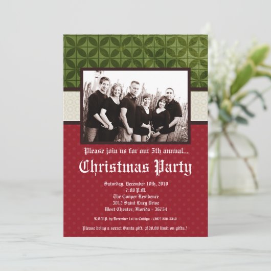 5x7クリスマスクリスマスハッピーホリデーフォト招待状 招待状 (スタンド正面)