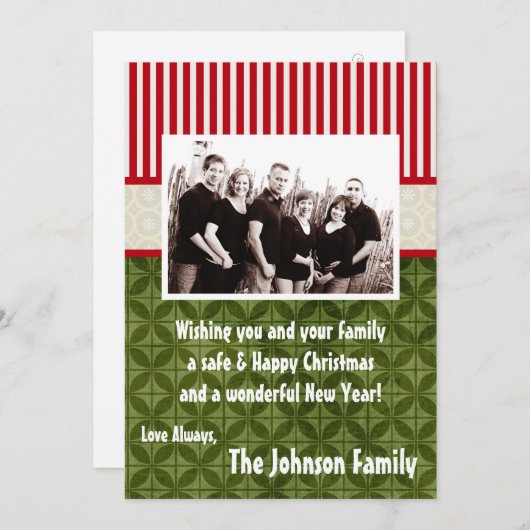 5x7クリスマスクリスマスハッピーホリデーPHOTOカード シーズンカード (正面/裏面)