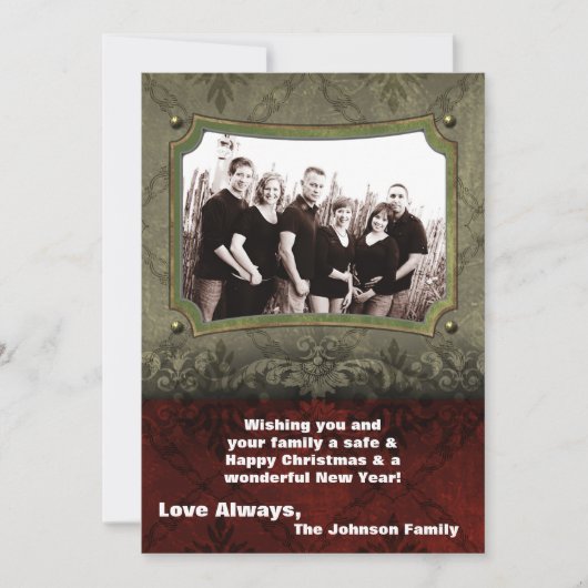 5x7クリスマスクリスマスハッピーホリデーPHOTOカード シーズンカード (正面)