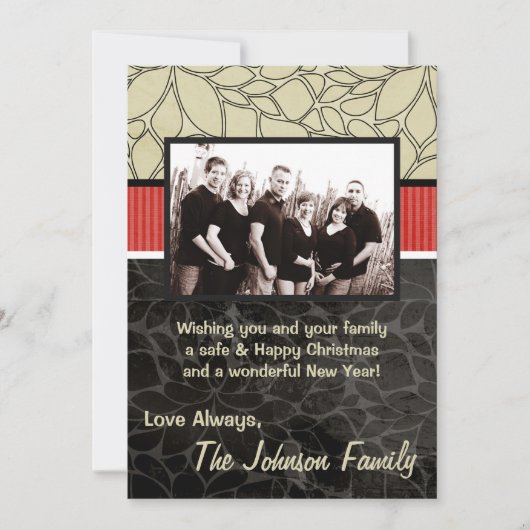 5x7クリスマスクリスマスハッピーホリデーPHOTOカード シーズンカード (正面)