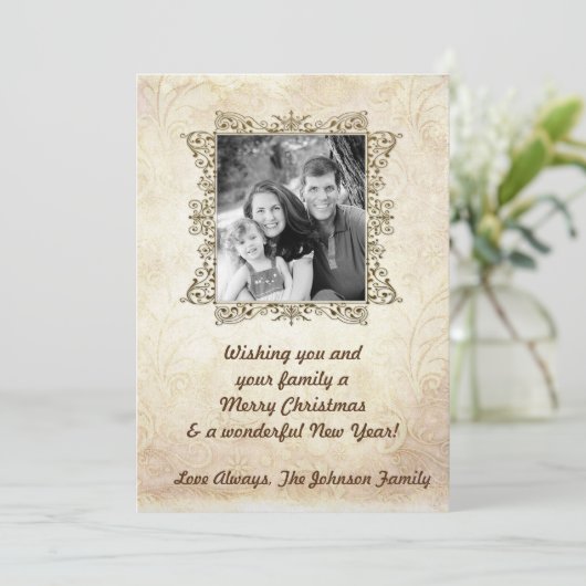 5x7クリスマスクリスマスハッピーホリデーPHOTOカード シーズンカード (スタンド正面)