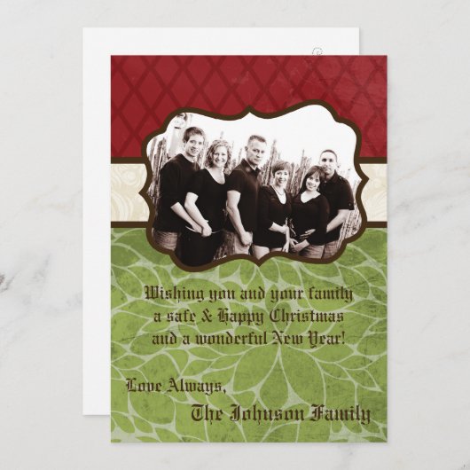 5x7クリスマスクリスマスハッピーホリデーPHOTOカード シーズンカード (正面/裏面)