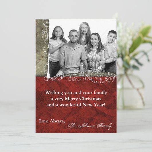 5x7クリスマスクリスマスハッピーホリデーPHOTOカード シーズンカード (スタンド正面)
