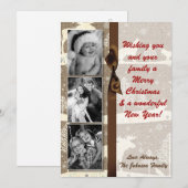 5x7クリスマスクリスマスバーラップディアドードバックPHOTOカード シーズンカード (正面/裏面)