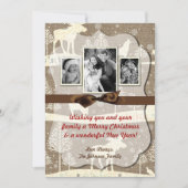 5x7クリスマスクリスマスバーラップディアドードバックPHOTOカード シーズンカード (正面)