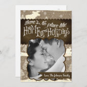 5x7クリスマスクリスマスバーラップディアドードバックPHOTOカード シーズンカード (正面/裏面)