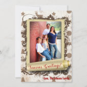 5x7クリスマスクリスマスバーラップディアドードバックPHOTOカード シーズンカード (正面)